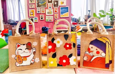 妇女节活动NO.14-麻布袋手绘DIY- 三八活动三八妇女节活动女神节活动